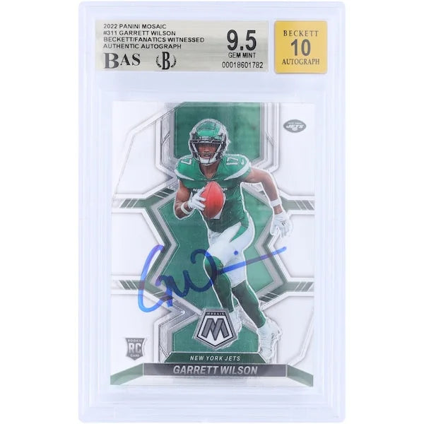 Garrett Wilson Signed 2022 Panini Mosaic #311 Rookie Card | BGS 9.5