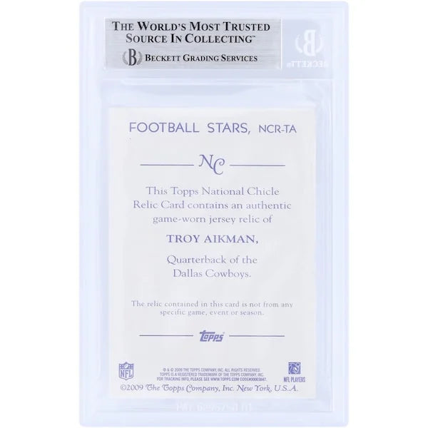 Troy Aikman Signed 2009 Topps National Chicle GU Relic Card | Beckett Authenticated