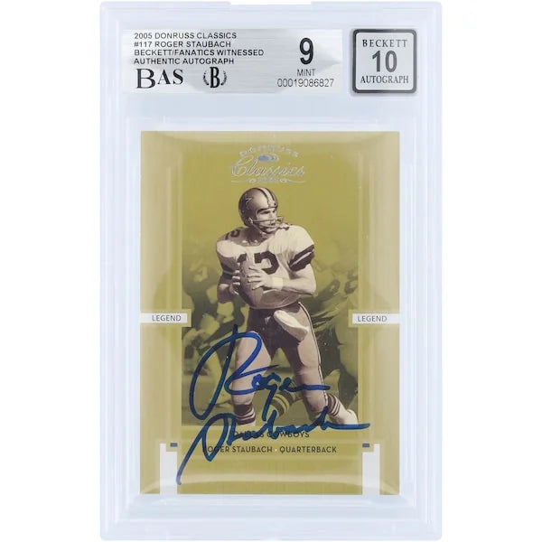 Roger Staubach Signed 2005 Donruss Classics Card #117 | Graded 9/10