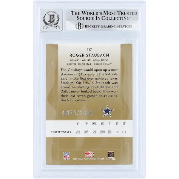 Roger Staubach Signed 2005 Donruss Classics Card #117 | Graded 9/10