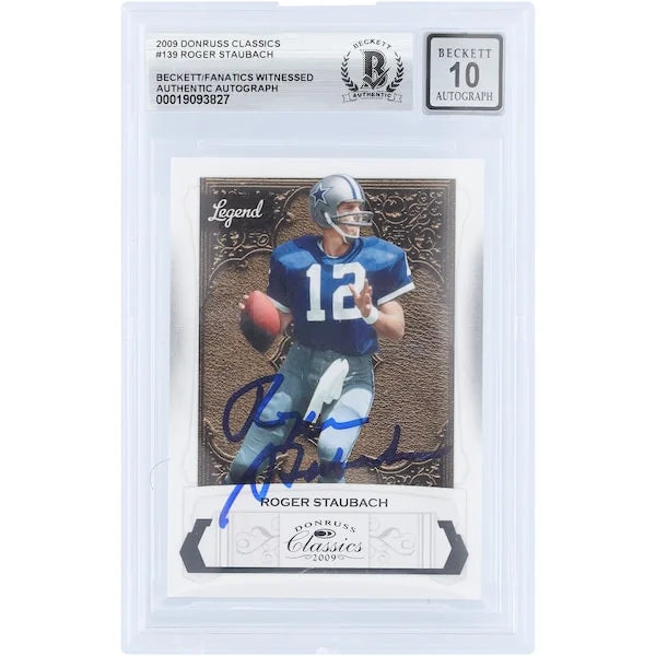 Roger Staubach Signed 2009 Donruss Classics #139 Card | Graded 10