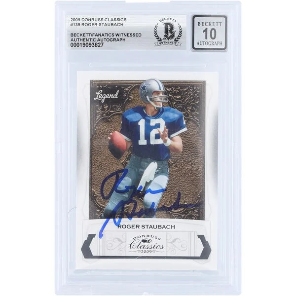 Roger Staubach Signed 2009 Donruss Classics #139 Card | Graded 10