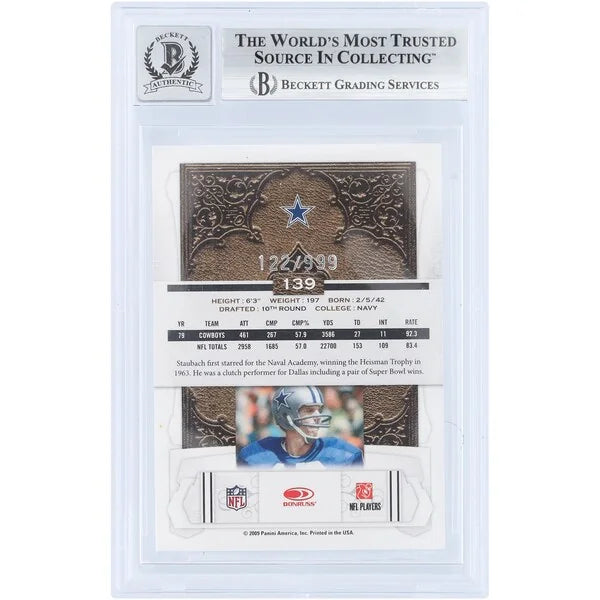 Roger Staubach Signed 2009 Donruss Classics #139 Card | Graded 10