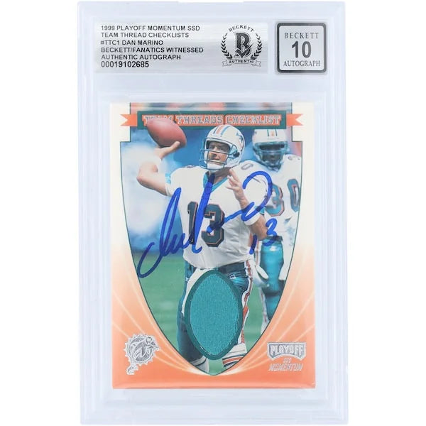 Dan Marino Signed 1999 Playoff Momentum Card | Beckett Graded 10