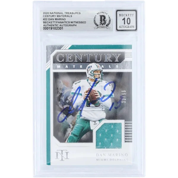Dan Marino Signed 2020 Panini National Treasures Jersey Relic | Graded 10