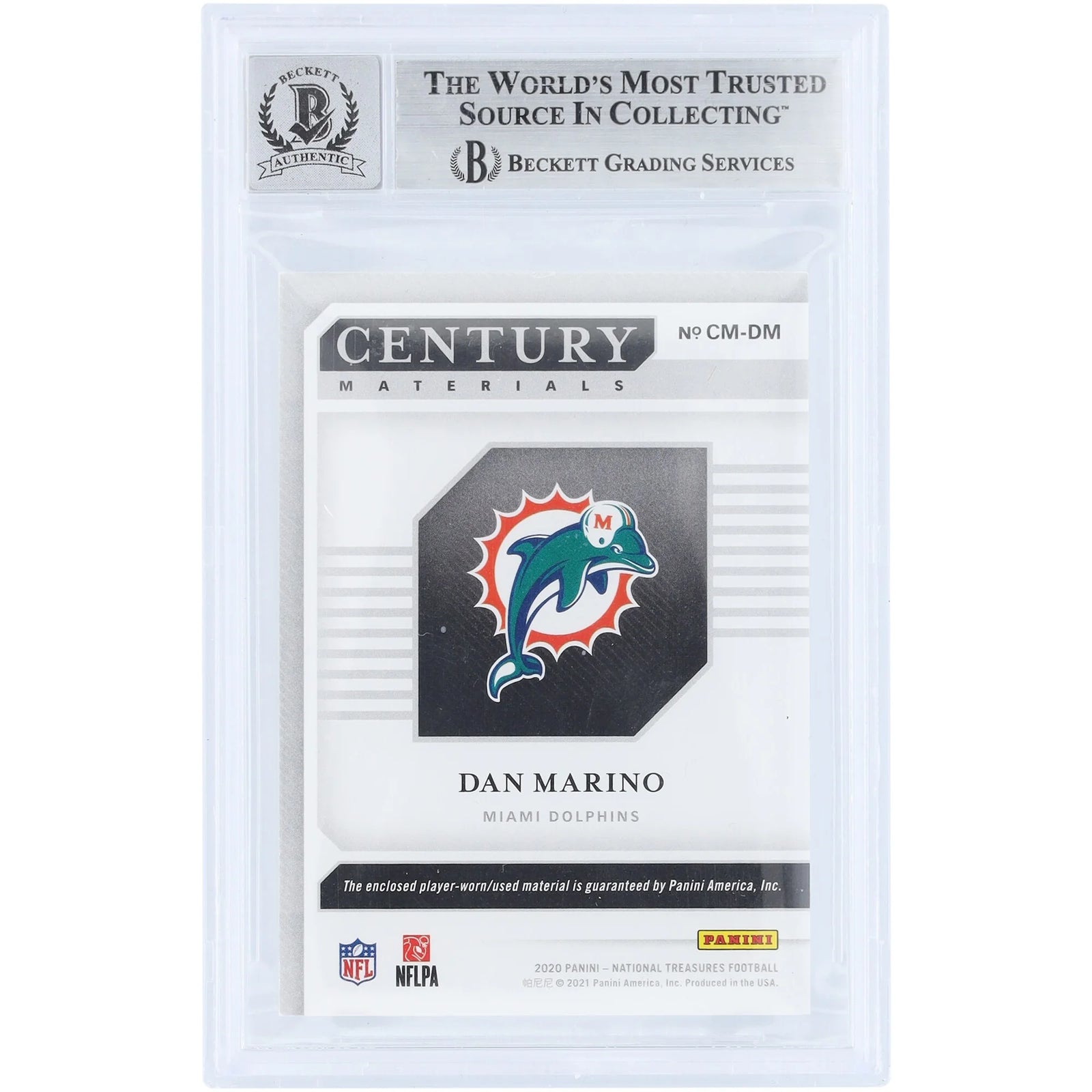 Dan Marino Signed 2020 Panini National Treasures Jersey Relic | Graded 10