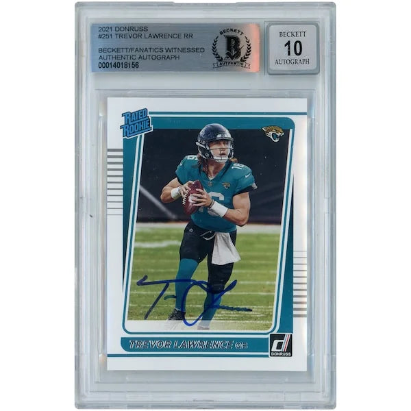 Trevor Lawrence Signed 2021 Donruss Rated Rookies #251 | Graded 10 Rookie Card