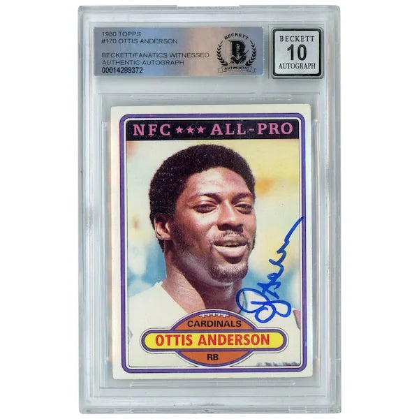 Ottis Anderson Signed 1980 Topps #170 Rookie Card | BGS 10