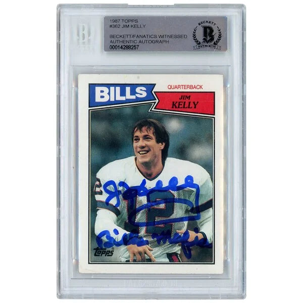 Jim Kelly Signed 1987 Topps #362 Rookie Card | Bills Mafia Inscription