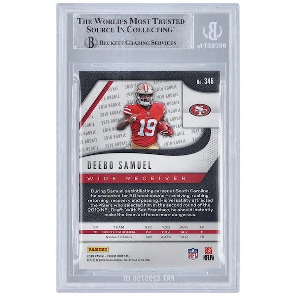 Deebo Samuel Signed 2019 Panini Prizm #346 Rookie Card | Beckett Authenticated