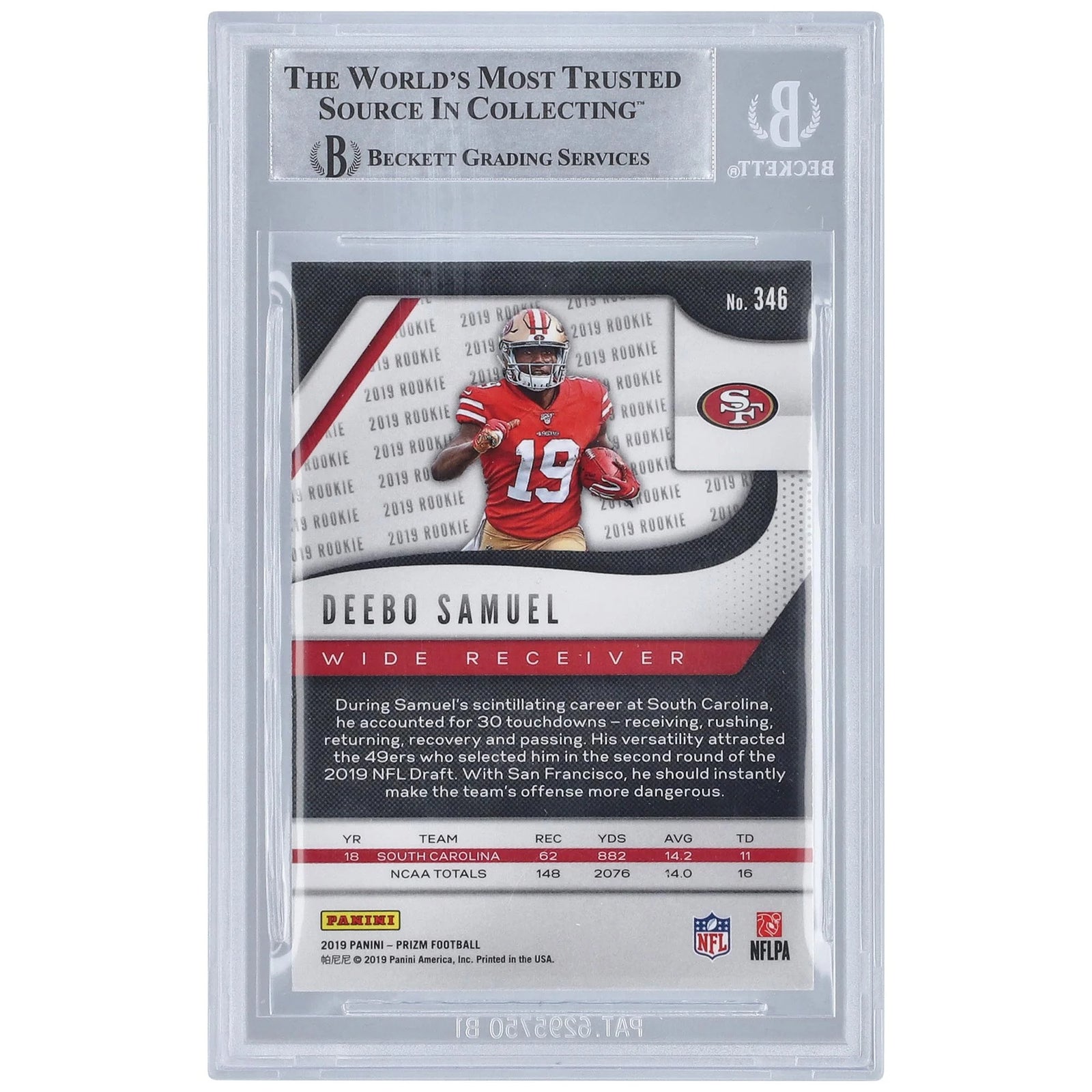 Deebo Samuel Signed 2019 Panini Prizm #346 Rookie Card | Beckett Authenticated