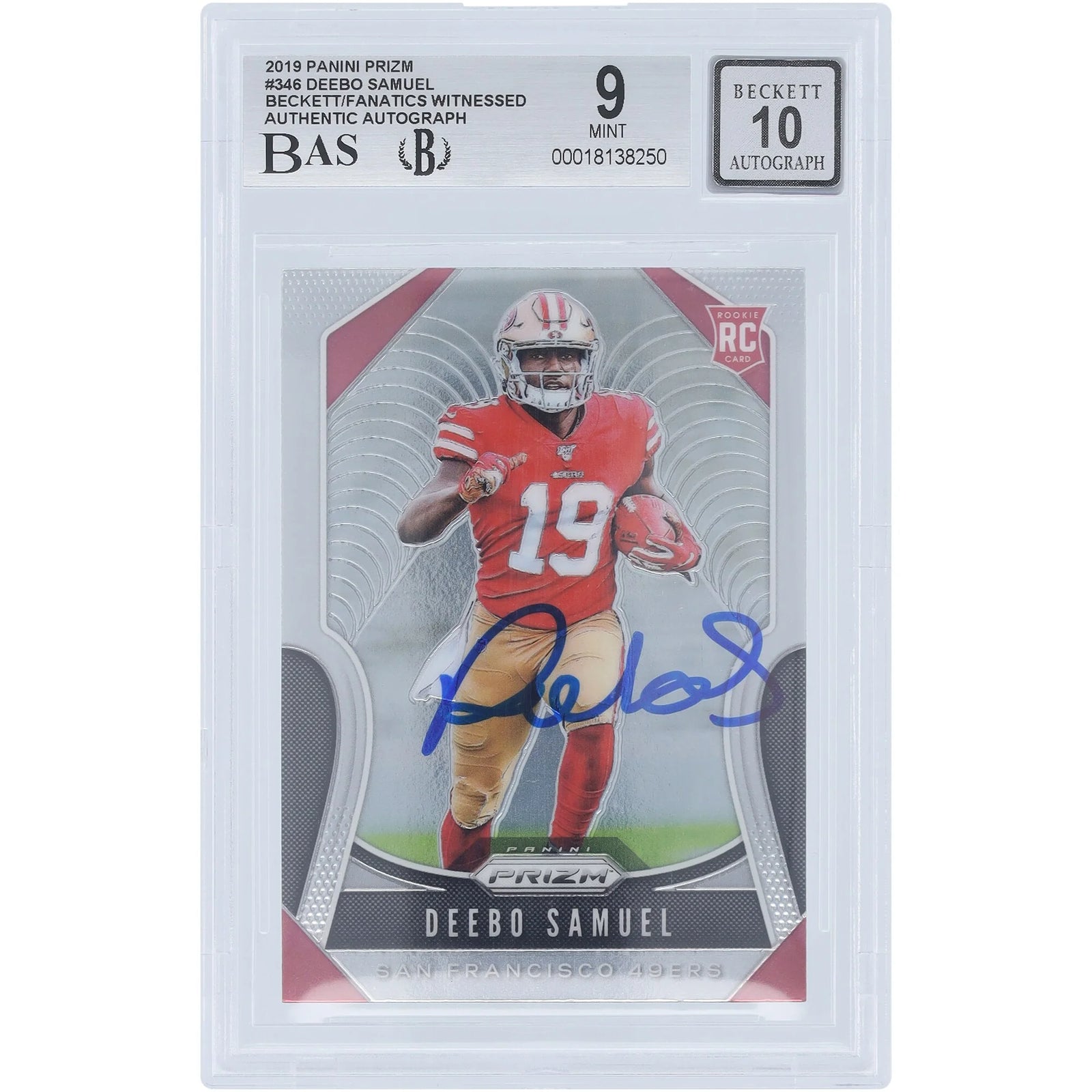 Deebo Samuel Signed 2019 Panini Prizm #346 Rookie Card | Beckett Authenticated