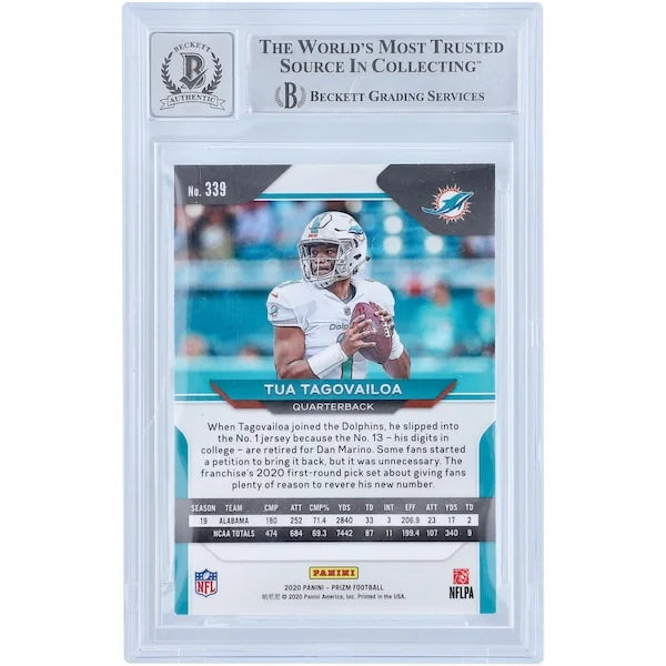 Tua Tagovailoa Signed 2020 Panini Prizm #339 Rookie Card | BGS 10