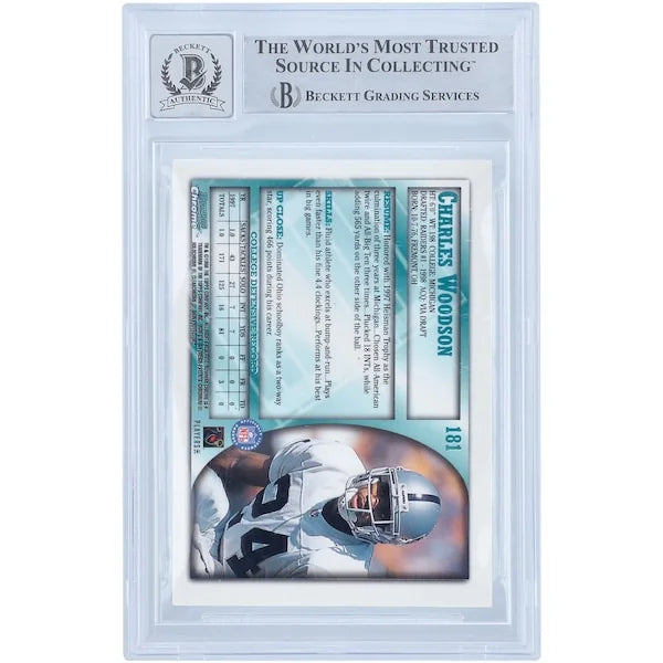 Charles Woodson Signed 1998 Bowman Chrome #181 Rookie Card | BGS 10