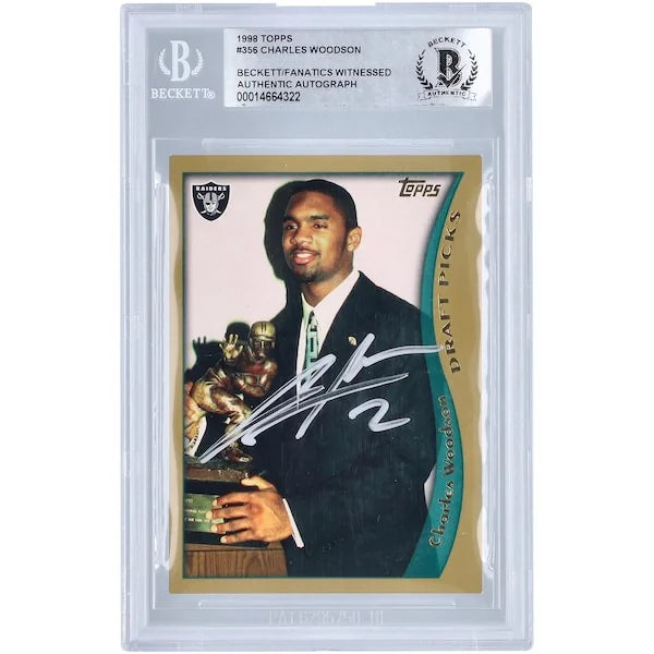 Charles Woodson Signed 1998 Topps #356 Rookie Card | Oakland Raiders
