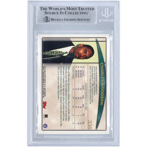 Charles Woodson Signed 1998 Topps #356 Rookie Card | Oakland Raiders