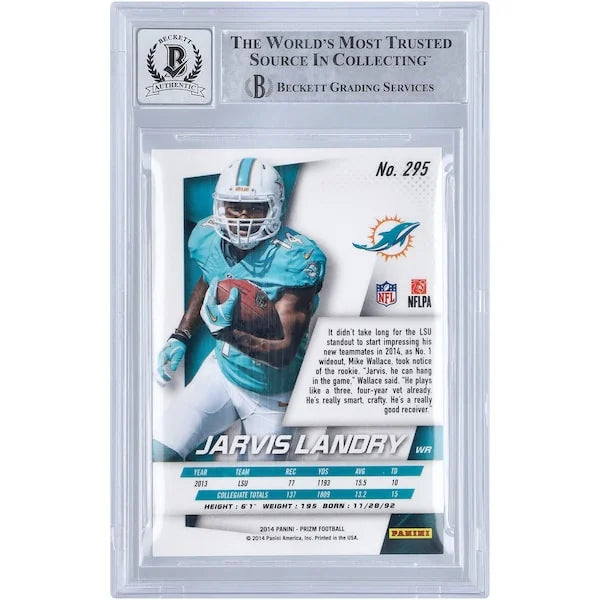 Jarvis Landry Signed 2014 Panini Prizm #295 Rookie Card | BGS 10