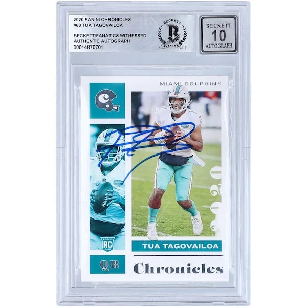 Tua Tagovailoa Signed 2020 Panini Chronicles #60 Rookie Card | Beckett 10