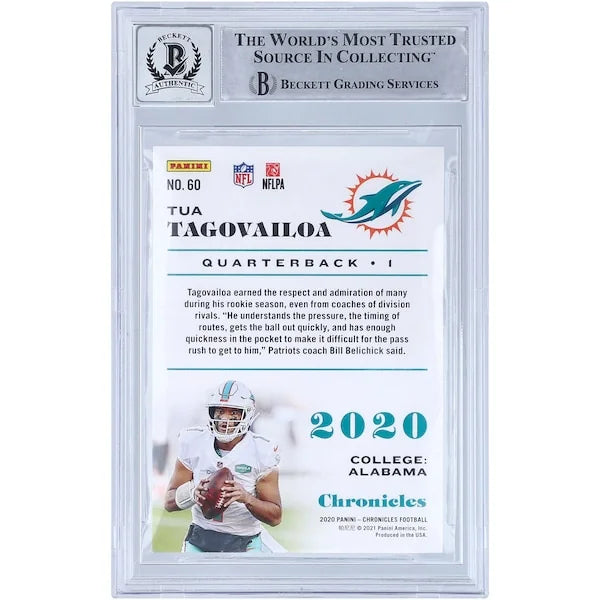 Tua Tagovailoa Signed 2020 Panini Chronicles #60 Rookie Card | Beckett 10