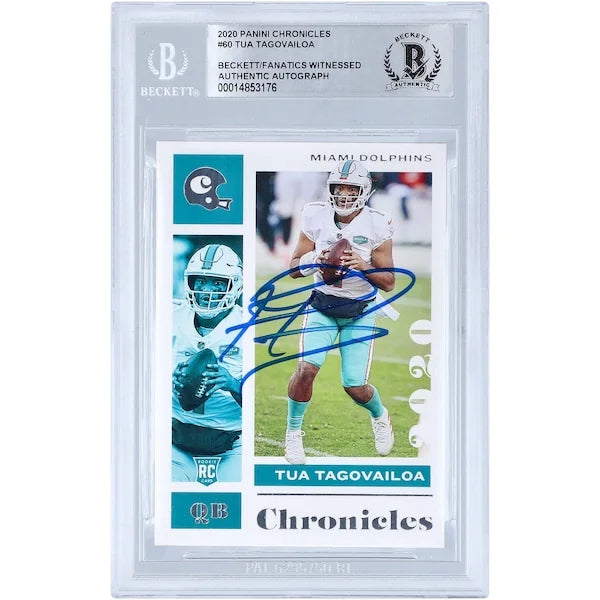 Tua Tagovailoa Signed 2020 Panini Chronicles #60 Rookie Card | Beckett Authenticated