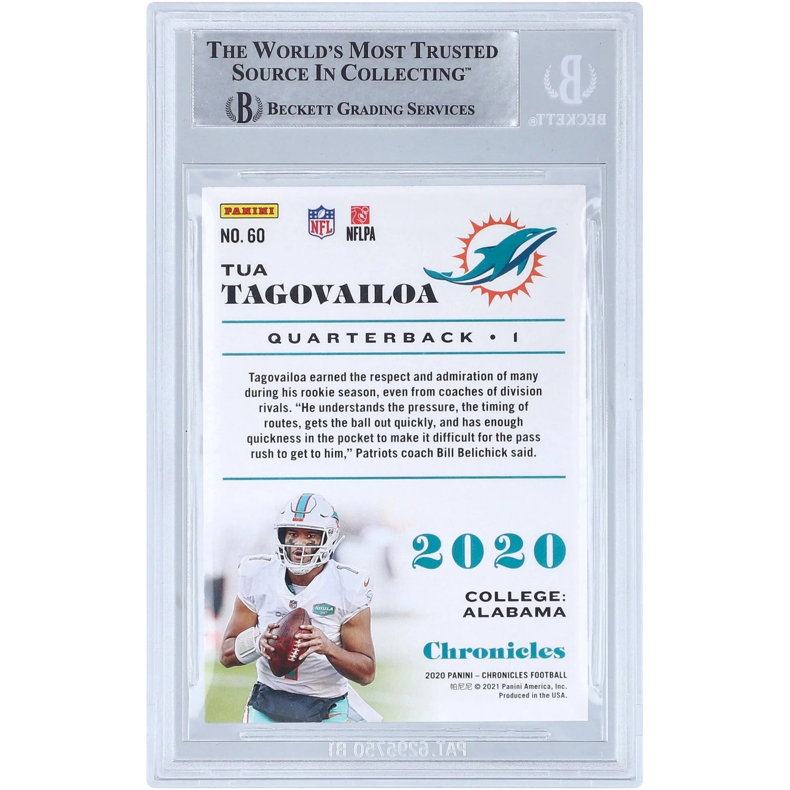 Tua Tagovailoa Signed 2020 Panini Chronicles #60 Rookie Card | Beckett Authenticated