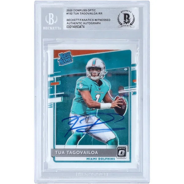 Tua Tagovailoa Signed 2020 Panini Donruss Optic Rated Rookie #152 | Beckett Authenticated