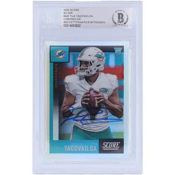 Tua Tagovailoa Signed 2020 Panini Score Silver #442 Rookie Card | Beckett Authenticated