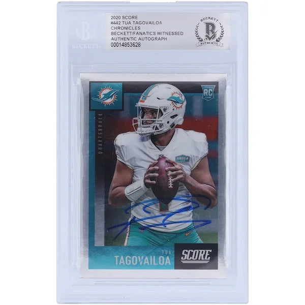 Tua Tagovailoa Signed 2020 Panini Score #442 Rookie Card | Authenticated