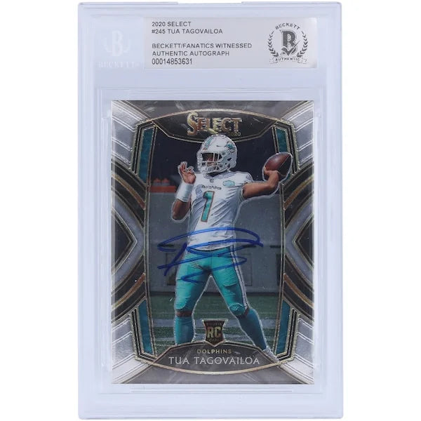 Tua Tagovailoa Signed 2020 Panini Select #245 Rookie Card | Beckett Authenticated