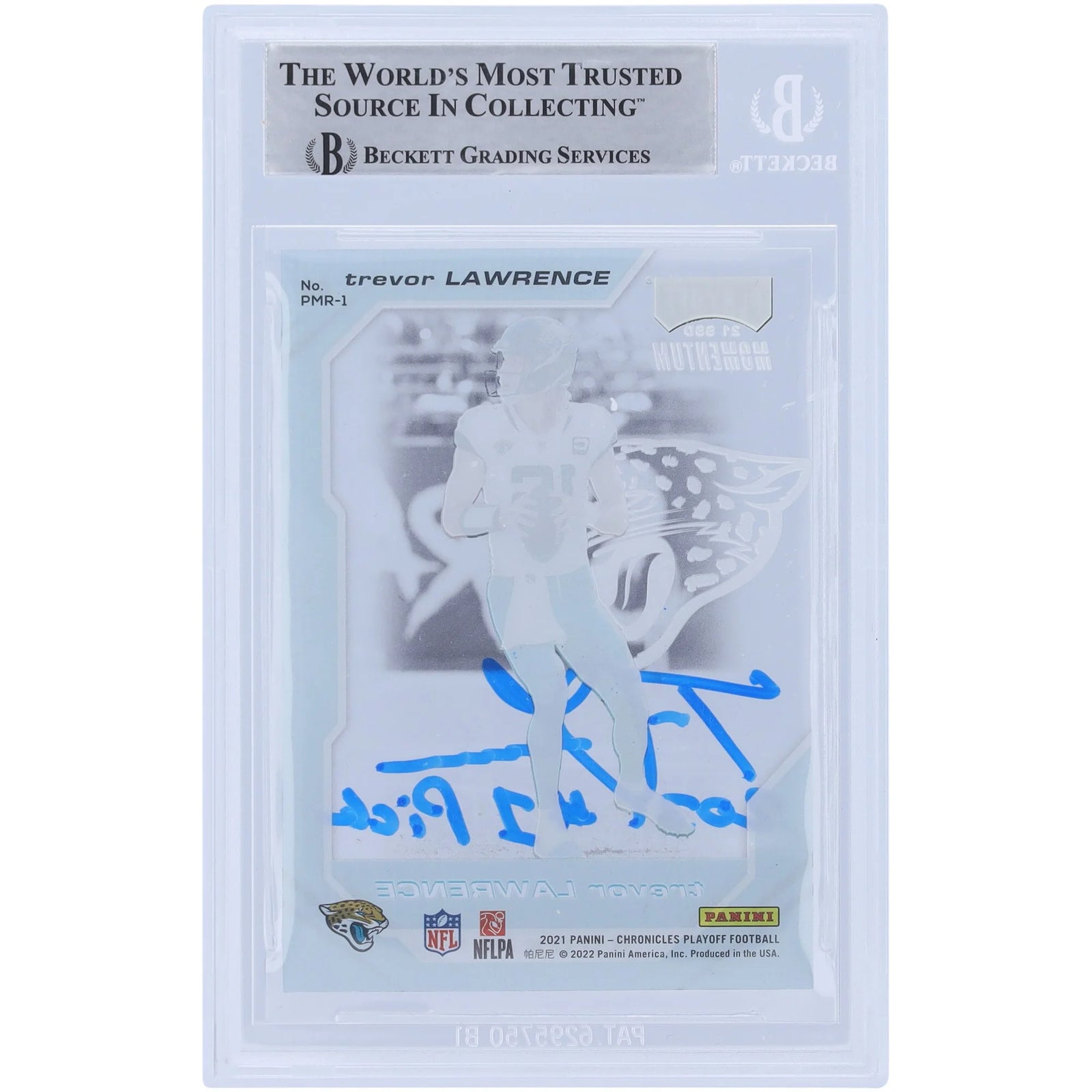 Trevor Lawrence Signed 2021 Panini Chronicles Playoff Momentum Rookie Card | #1 Pick Inscr