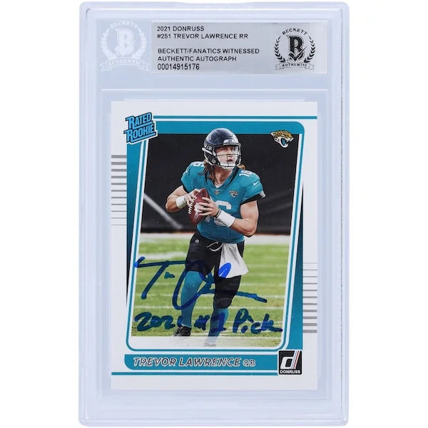 Trevor Lawrence Signed 2021 Panini Donruss Rated Rookie #251 | Inscribed 2021 #1 Pick