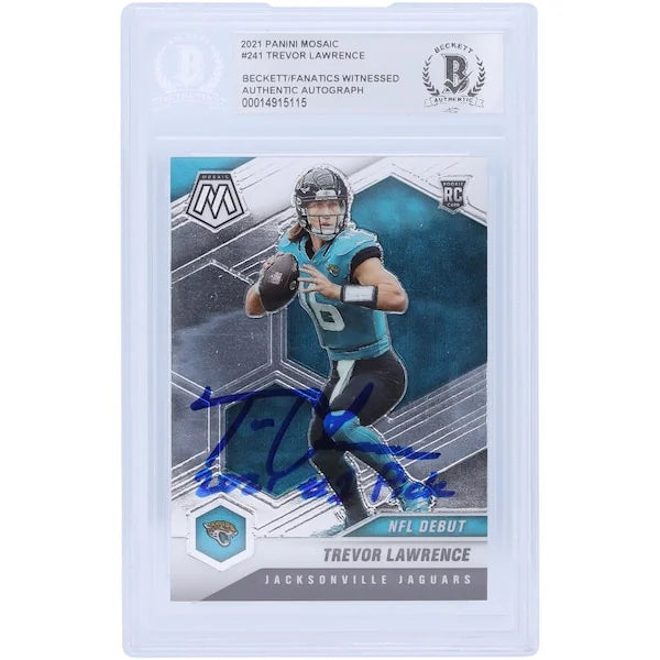 Trevor Lawrence Signed 2021 Panini Mosaic Rookie Card #241 | 2021 #1 Pick Inscription