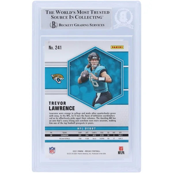 Trevor Lawrence Signed 2021 Panini Mosaic Rookie Card #241 | 2021 #1 Pick Inscription