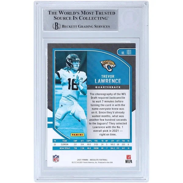 Trevor Lawrence Signed 2021 Panini Absolute #101 Rookie Card | 2021 #1 Pick Inscription