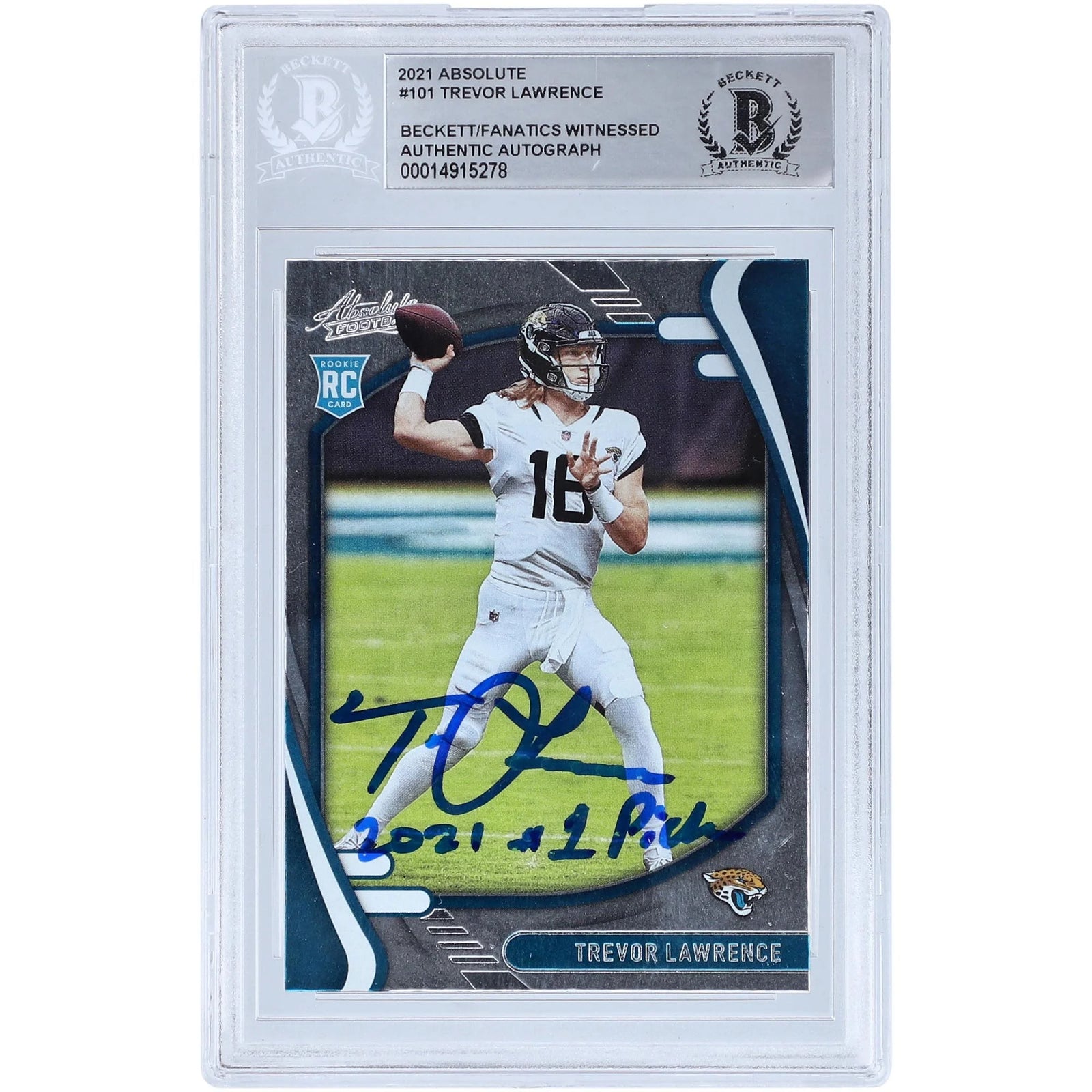 Trevor Lawrence Signed 2021 Panini Absolute #101 Rookie Card | 2021 #1 Pick Inscription