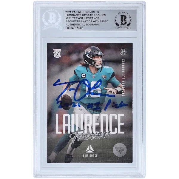 Trevor Lawrence Signed 2021 Panini Chronicles Luminance Rookie Card | #1 Pick Inscription