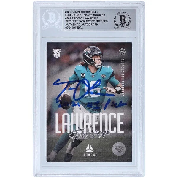 Trevor Lawrence Signed 2021 Panini Chronicles Luminance Rookie Card | #1 Pick Inscription