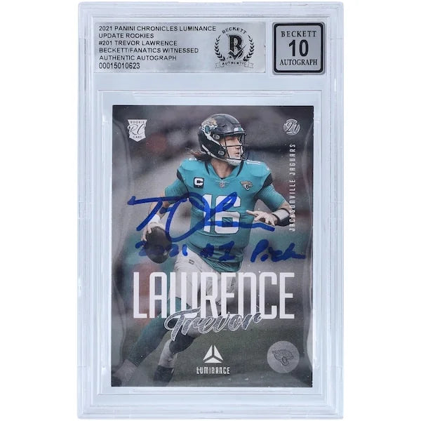 Trevor Lawrence Signed 2021 Panini Chronicles Luminance #201 | BGS 10 Rookie Card