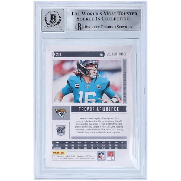Trevor Lawrence Signed 2021 Panini Chronicles Luminance #201 | BGS 10 Rookie Card