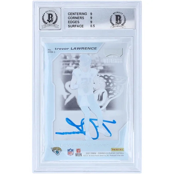 Trevor Lawrence Signed 2021 Panini Chronicles Playoff Momentum Rookie Card | BGS 9 Autogra