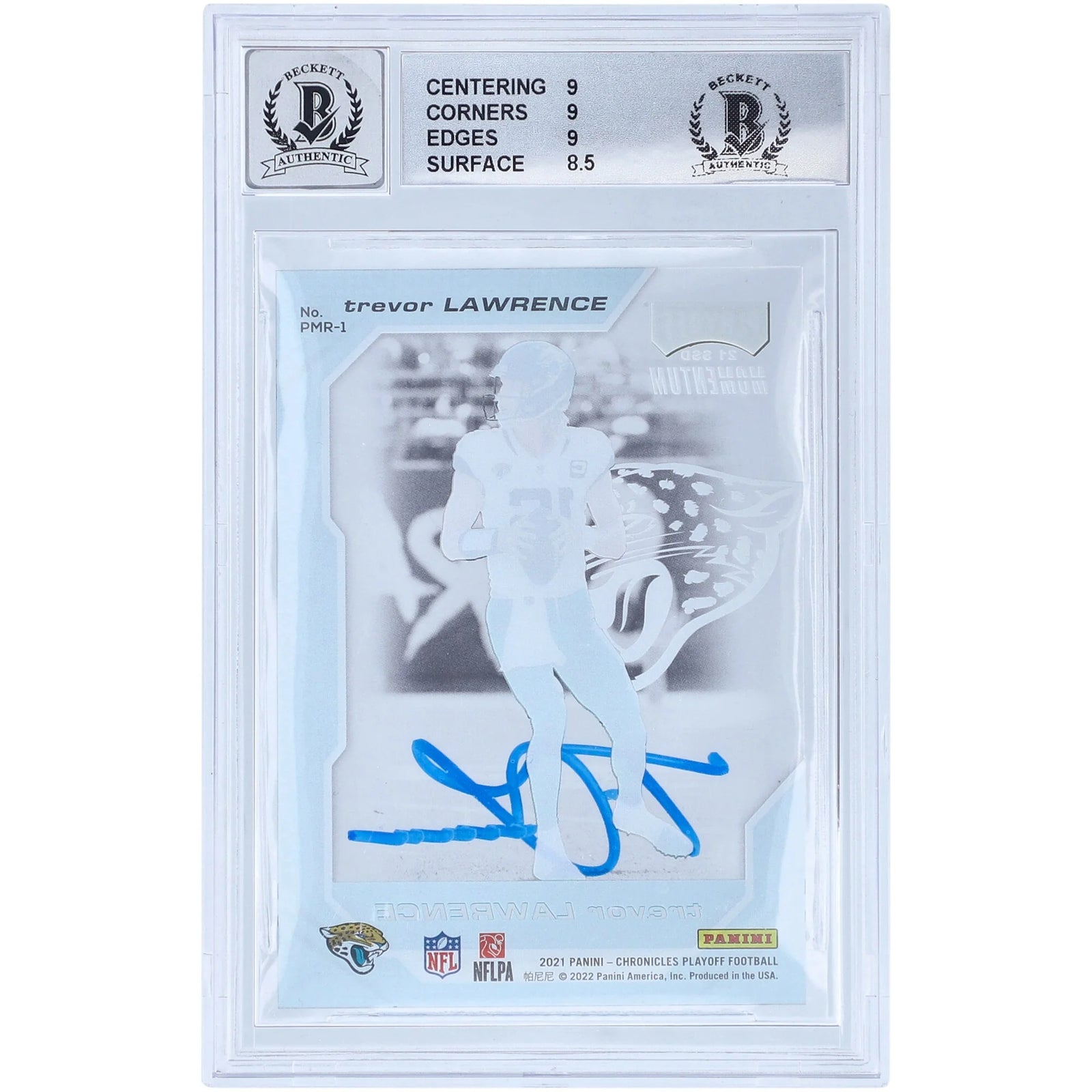 Trevor Lawrence Signed 2021 Panini Chronicles Playoff Momentum Rookie Card | BGS 9 Autogra