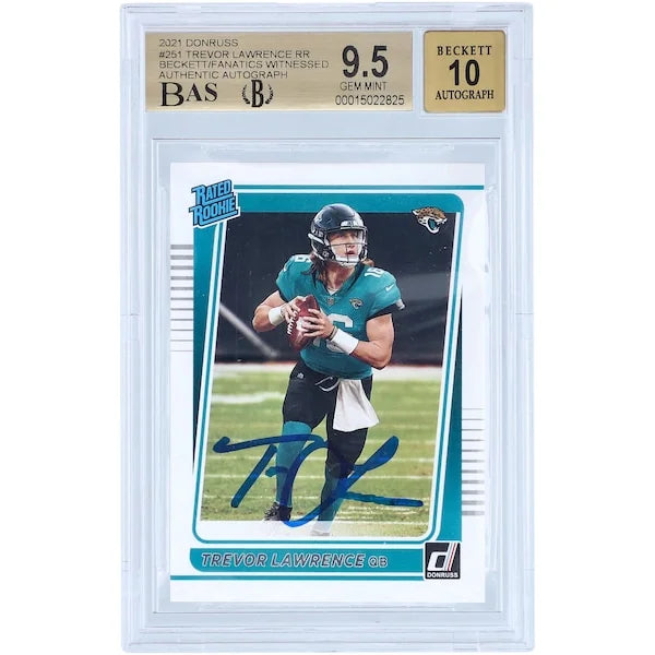 Trevor Lawrence Signed 2021 Panini Donruss Rated Rookie #251 | Graded 9.5