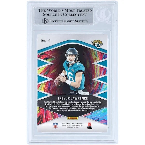 Trevor Lawrence Signed 2021 Panini Mosaic Introductions #I-1 Rookie Card | Beckett Witness