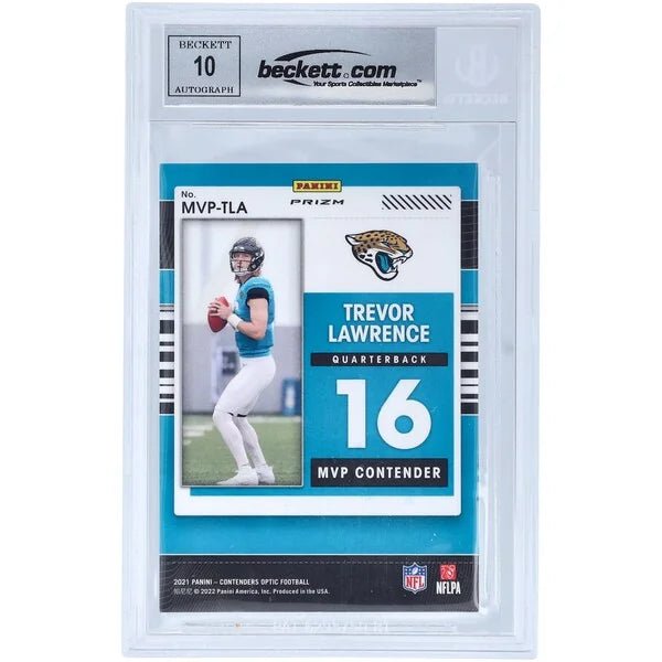 Trevor Lawrence Signed 2021 Panini MVP Contenders Optic Rookie Card | Beckett Graded