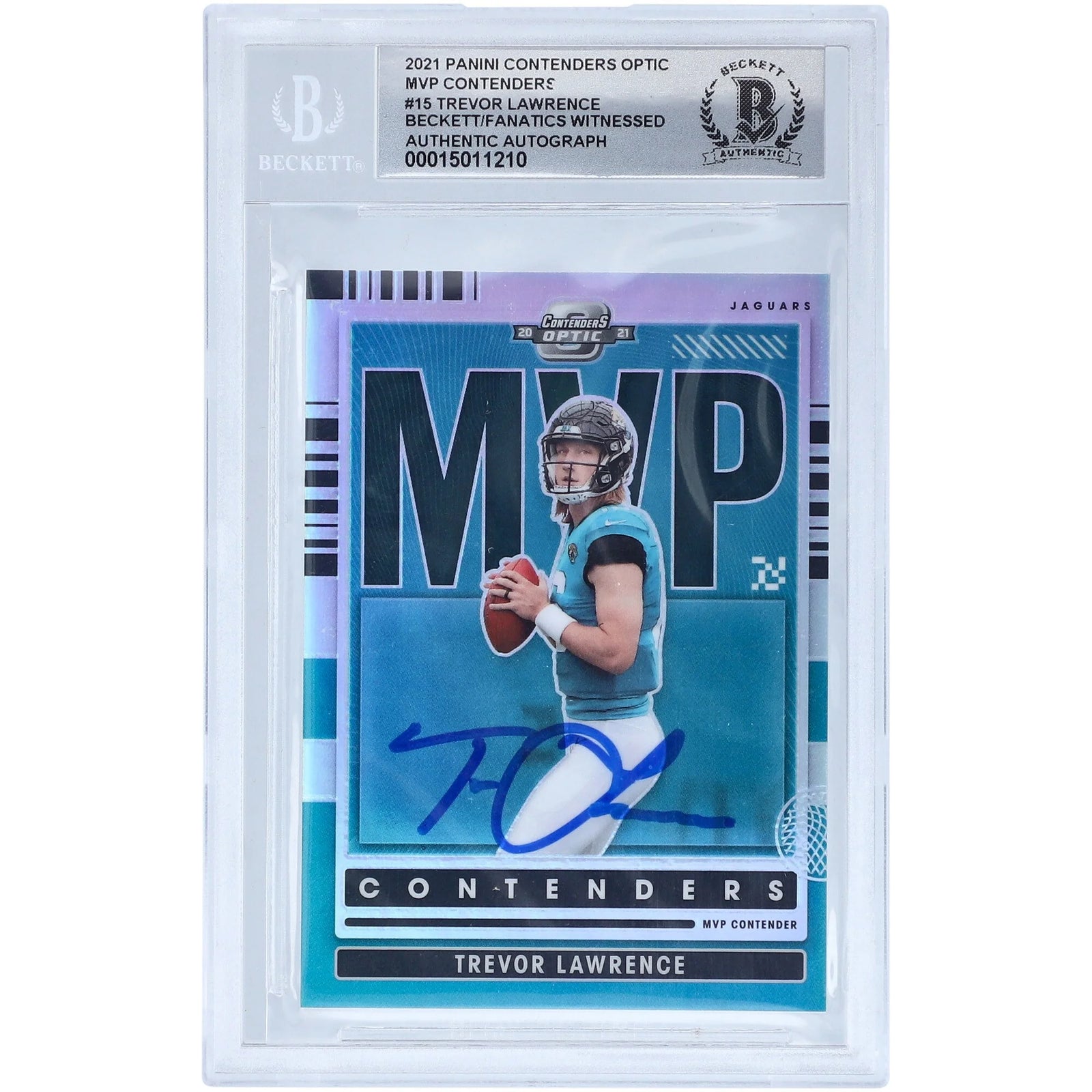 Trevor Lawrence Signed 2021 Panini MVP Contenders Optic Rookie Card | Beckett Graded