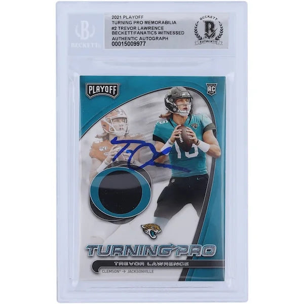 Trevor Lawrence Signed 2021 Panini Playoff Turning Pro Rookie Card | Beckett 10