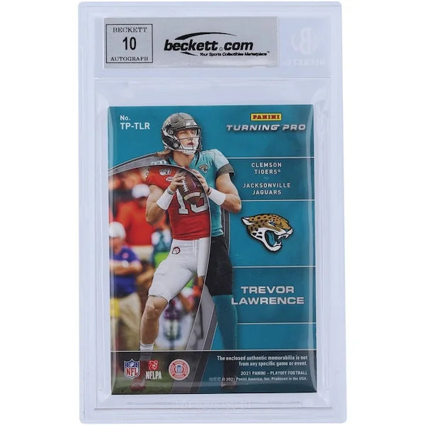 Trevor Lawrence Signed 2021 Panini Playoff Turning Pro Rookie Card | Beckett 10