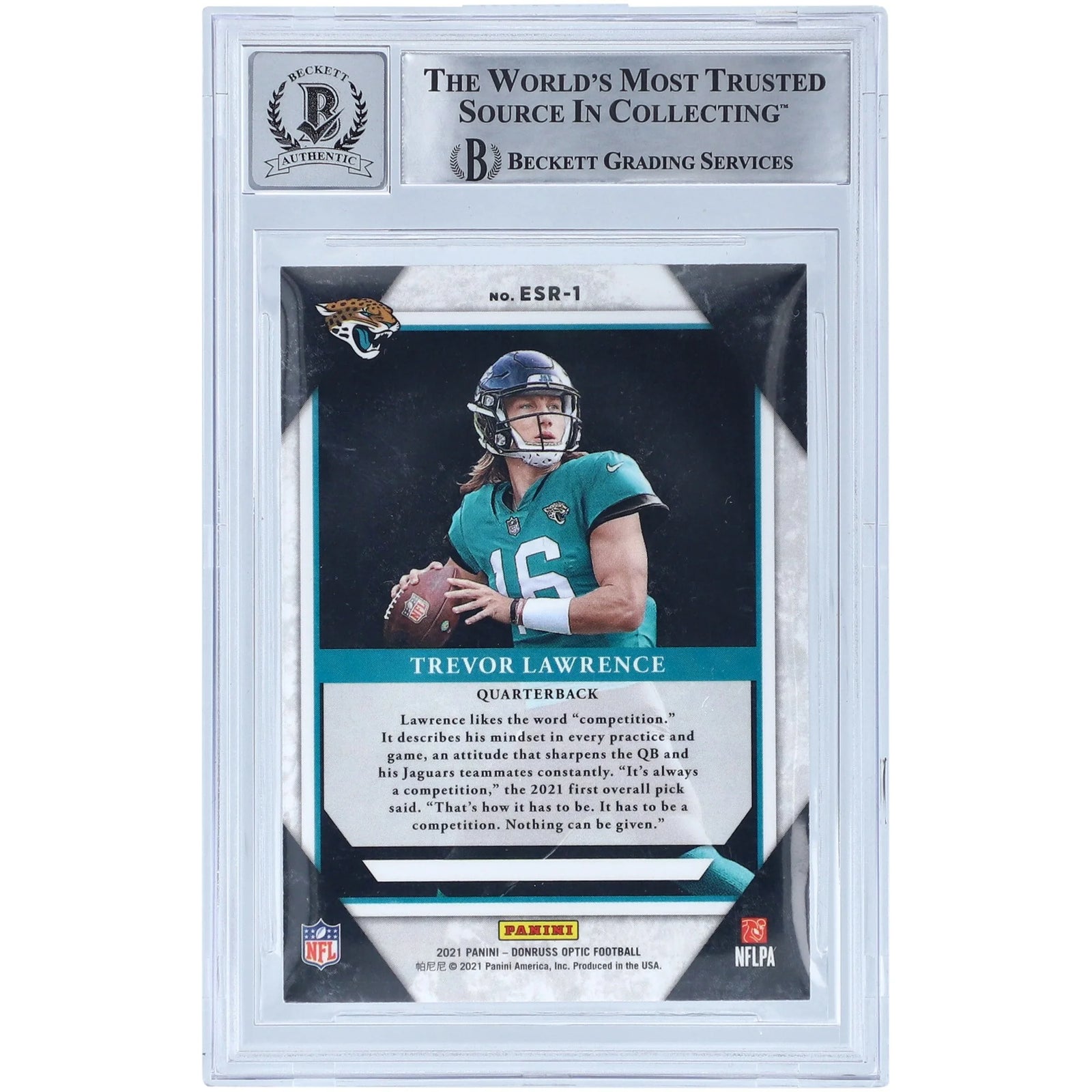 Trevor Lawrence Signed 2021 Panini Donruss Optic Elite Series Rookies #ESR-1 | BGS 10