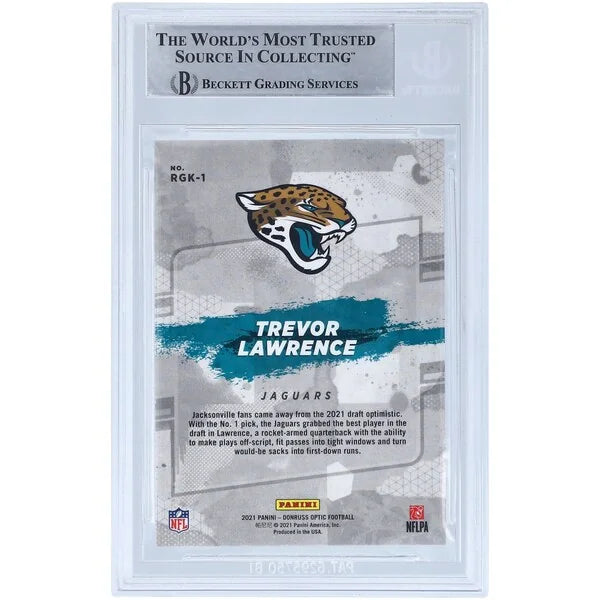 Trevor Lawrence Signed 2021 Panini Donruss Optic Gridiron Kings Rookie Card | Beckett Witn
