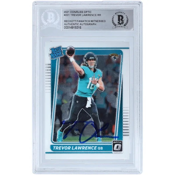 Trevor Lawrence Signed 2021 Panini Donruss Optic Rated Rookie #201 | Beckett Authenticated